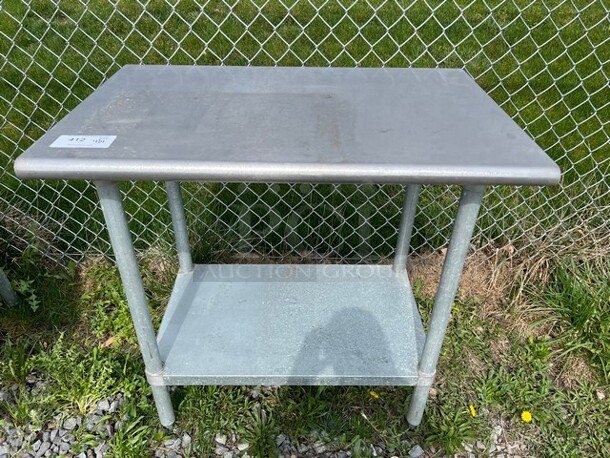 Stainless Steel Table w/ Metal Under Shelf. 36x24x36
