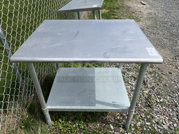 Eagle Stainless Steel Table w/ Metal Under Shelf. 36x30x35