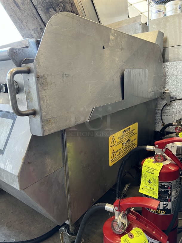 Stainless Steel Commercial Floor Style Electric Powered Flat Top Griddle w/ 2 Lowering Panini Press Tops on Commercial Casters. 208/240 Volts. 39.5x39x34 - Image 9 of 9