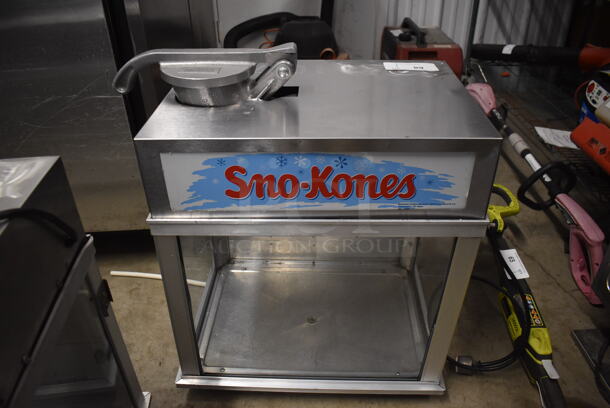 Gold Medal 1002 Stainless Steel Commercial Countertop Deluxe SnoKonette Sno Cone Machine and Merchandiser. 120 Volts, 1 Phase. 20.5x15x24. Tested and Working!