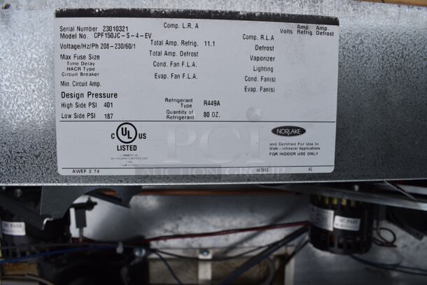 BRAND NEW SCRATCH AND DENT! Norlake CPF150JC-S-4-EV Metal Commercial Condenser and Copeland ZF06KAE-PFV-118 Compressor for Self Contained Walk In Freezer. 208/230 Volts, 1 Phase. 57x46x27 - Image 8 of 11