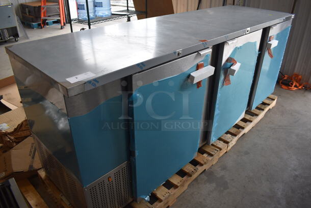 BRAND NEW IN BOX! 2016 Fagor FBB-95-S-SLP-GR Stainless Steel Commercial 3 Door Undercounter Cooler. 115 Volts, 1 Phase. 96x29x37. Tested and Working! - Image 9 of 9