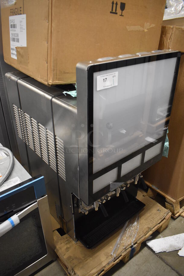 BRAND NEW! Cornelius VIPER E 3 Stainless Steel Commercial Countertop 3 Flavor Slushie Machine w/ Pentair Water Filter and Hoses. 230 Volts, 1 Phase. 24x34x43.5. Tested and Working! - Image 2 of 11