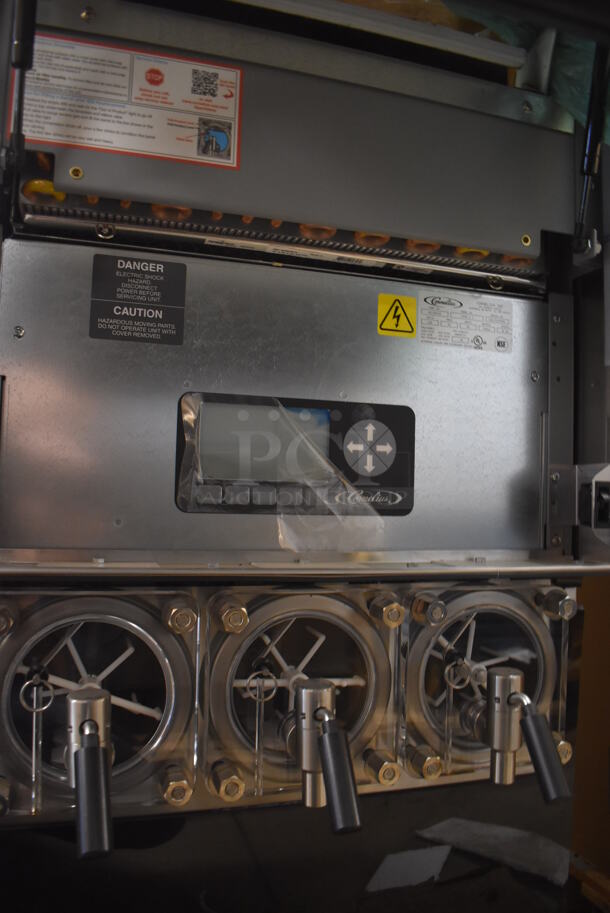 BRAND NEW! Cornelius VIPER E 3 Stainless Steel Commercial Countertop 3 Flavor Slushie Machine w/ Pentair Water Filter and Hoses. 230 Volts, 1 Phase. 24x34x43.5. Tested and Working! - Image 6 of 11