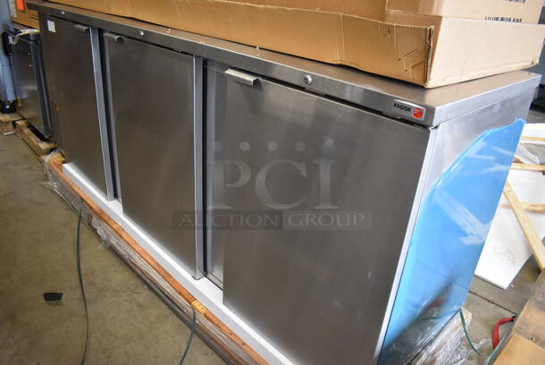BRAND NEW IN BOX! 2016 Fagor FBB-95-S-SLP-GR Stainless Steel Commercial 3 Door Undercounter Cooler. 115 Volts, 1 Phase. 96x29x37. Tested and Working! - Image 2 of 7