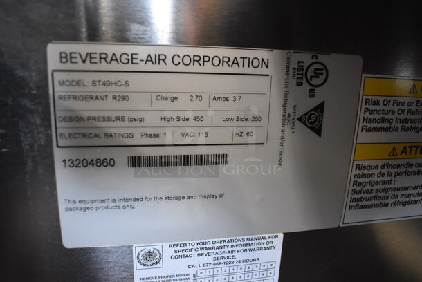 BRAND NEW! Beverage Air ST49HC-S Stainless Steel Commercial Portable Milk Cooler on Commercial Casters. 115 Volts, 1 Phase. 49x31x41. Tested and Working! - Image 5 of 6