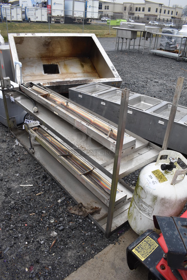 Metal 2 Tier Over Shelf w/ 2 American Permanent Ware FD-60 Warming Strips. 208 Volts. 71x18x39 - Image 1 of 6