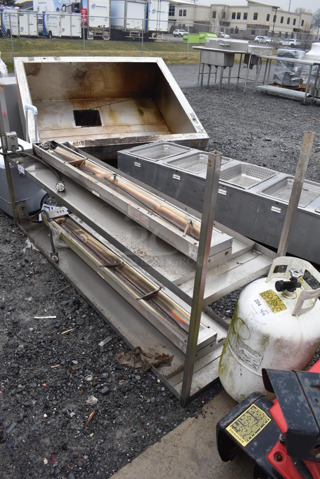 Metal 2 Tier Over Shelf w/ 2 American Permanent Ware FD-60 Warming Strips. 208 Volts. 71x18x39