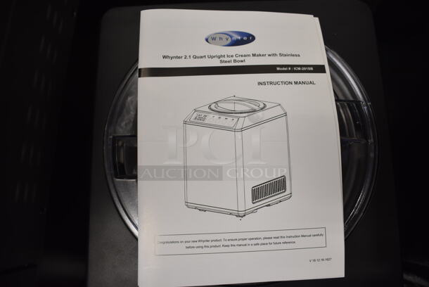 BRAND NEW SCRATCH AND DENT! Whynter ICM-201SB Stainless Steel Commercial Countertop Ice Cream Maker. 110-120 Volts, 1 Phase. 10x12x12. Tested and Working!
 - Image 8 of 9