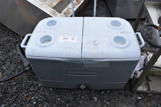 Rubbermaid Gray and White Poly Portable Cooler. 25x16x29 - Image 1 of 3