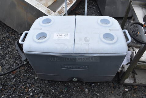 Rubbermaid Gray and White Poly Portable Cooler. 25x16x29