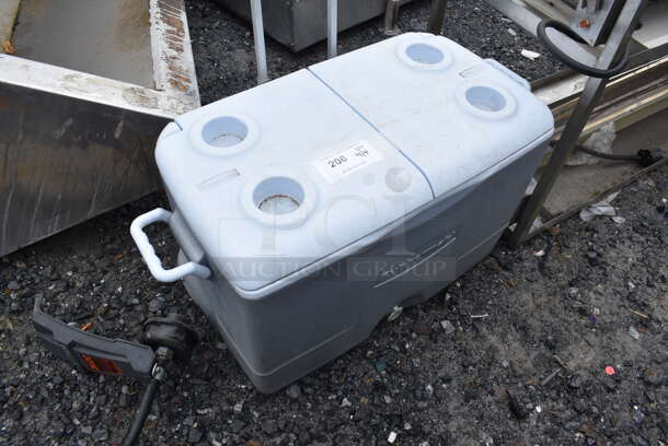 Rubbermaid Gray and White Poly Portable Cooler. 25x16x29 - Image 2 of 3