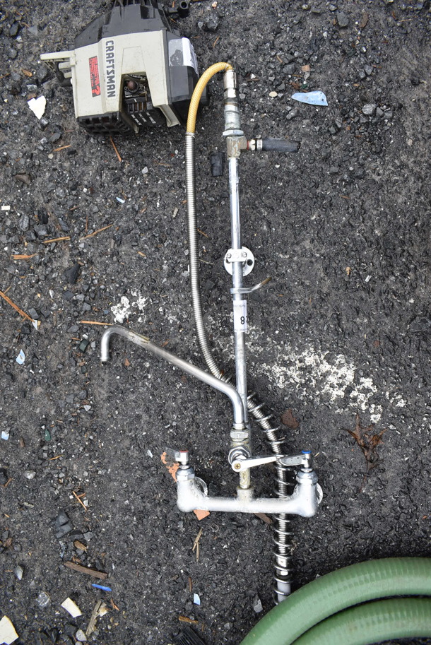 Metal Faucet w/ Handles and Spray Nozzle Attachment - Image 1 of 3