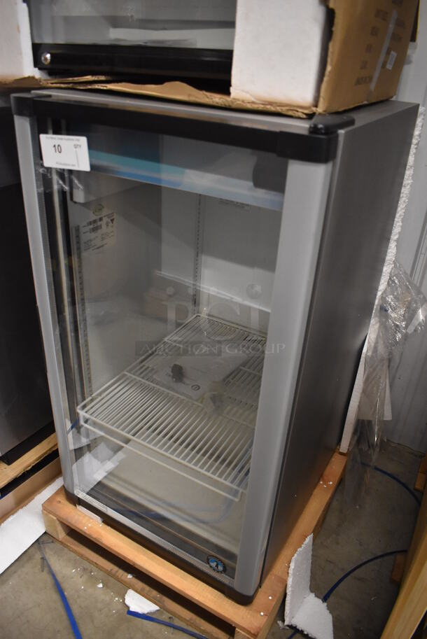 BRAND NEW! Hoshizaki RM-7-HC Stainless Steel Commercial Single Door Mini Cooler Merchandiser. 115 Volts, 1 Phase. 21x25x38. Tested and Working! - Image 3 of 6