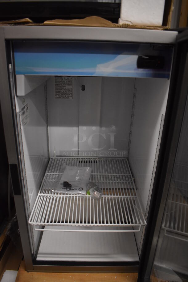 BRAND NEW! Hoshizaki RM-7-HC Stainless Steel Commercial Single Door Mini Cooler Merchandiser. 115 Volts, 1 Phase. 21x25x38. Tested and Working! - Image 4 of 6