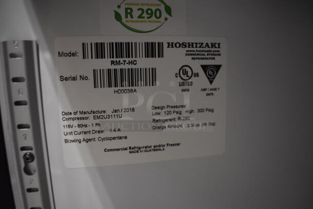 BRAND NEW! Hoshizaki RM-7-HC Stainless Steel Commercial Single Door Mini Cooler Merchandiser. 115 Volts, 1 Phase. 21x25x38. Tested and Working! - Image 5 of 6