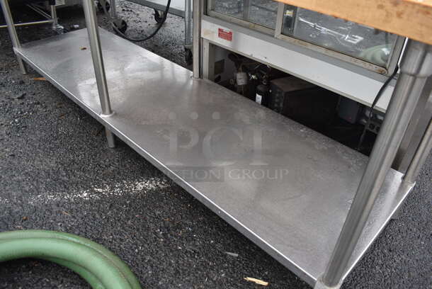 Butcher Block Table w/ Stainless Steel Under Shelf. 96x30x35.5 - Image 3 of 4