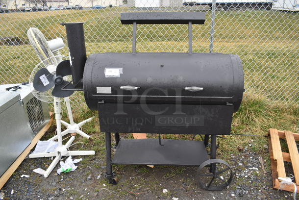 BRAND NEW SCRATCH AND DENT! Old Country BBQ Pits 5791100CWDFG Metal Commercial Floor Style Direct Flame Grill with Counterweight on Casters. 58x25x58