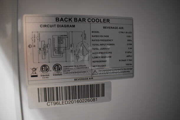BRAND NEW! Beverage Air CT96-1-B-LED Stainless Steel Commercial Single Door Mini Cooler Merchandiser. 115 Volts, 1 Phase. 21x24x38. Tested and Working! - Image 6 of 7