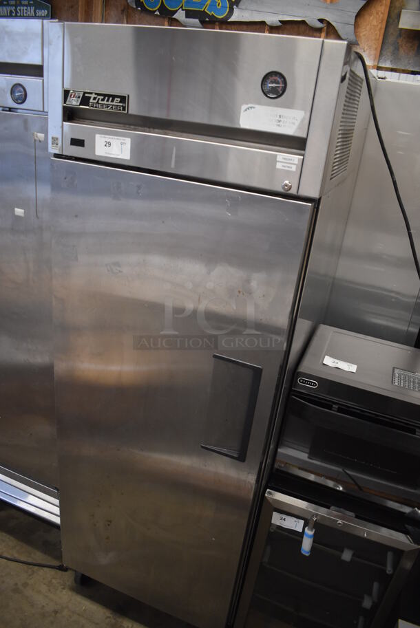 2011 True TG1F-1S Stainless Steel Commercial Single Door Reach In Freezer w/ Poly Coated Racks on Commercial Casters. 115 Volts, 1 Phase. 29x35x83. Tested and Working! - Image 2 of 6