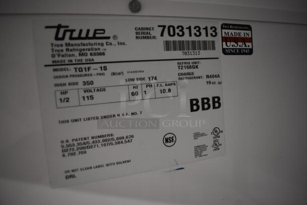 2011 True TG1F-1S Stainless Steel Commercial Single Door Reach In Freezer w/ Poly Coated Racks on Commercial Casters. 115 Volts, 1 Phase. 29x35x83. Tested and Working! - Image 5 of 6
