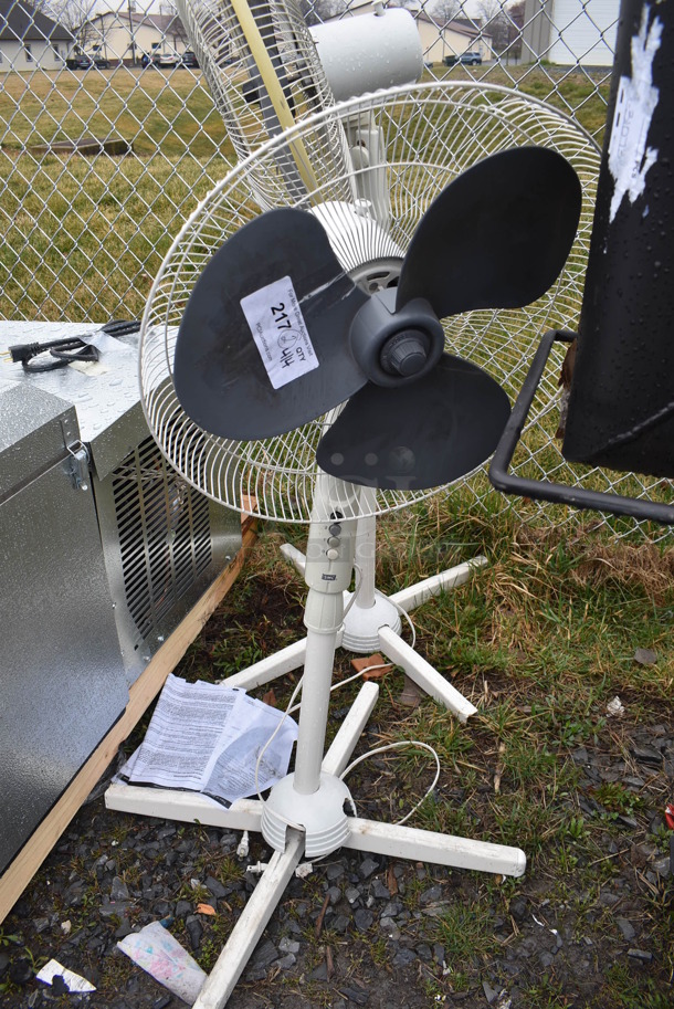 2 White Metal Fans. Includes 27x27x45. 2 Times Your Bid! - Image 2 of 3