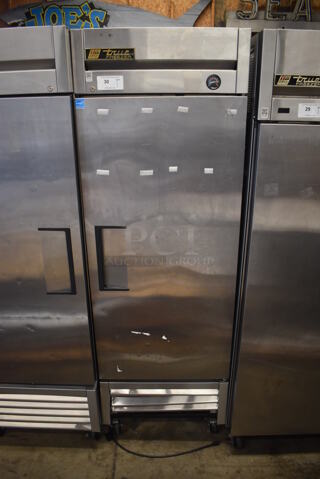 2013 True T-23F ENERGY STAR Stainless Steel Commercial Single Door Reach In Freezer w/ Poly Coated Rack on Commercial Casters. 115 Volts, 1 Phase. 27x30x83. Tested and Working!