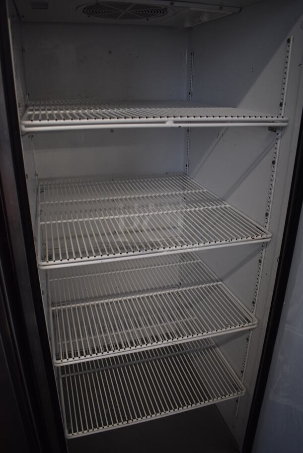 2012 True TG1R-1S ENERGY STAR Stainless Steel Commercial Single Door Reach In Cooler w/ Poly Coated Racks on Commercial Casters. 115 Volts, 1 Phase. 29x35x83. Tested and Working! - Image 5 of 7