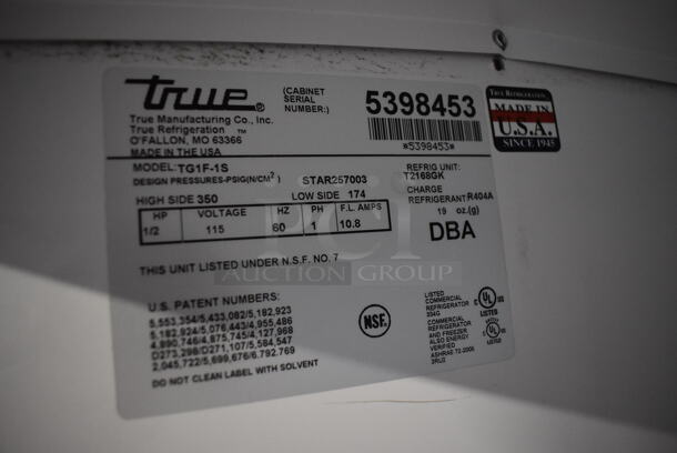 2010 True TG1F-1S Stainless Steel Commercial Single Door Reach In Freezer w/ Poly Coated Rack on Commercial Casters. 115 Volts, 1 Phase. 29x35x82. Tested and Working! - Image 6 of 6