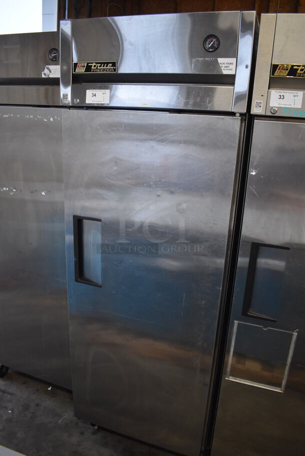 2011 True TG1F-1S Stainless Steel Commercial Single Door Reach In Freezer w/ Poly Coated Racks on Commercial Casters. 115 Volts, 1 Phase. 29x35x82. Tested and Working! - Image 3 of 6