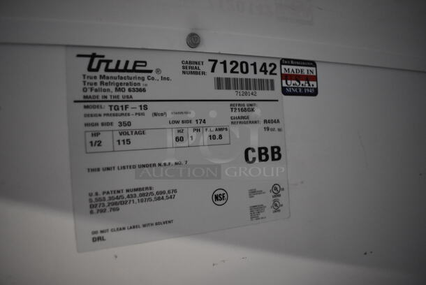 2011 True TG1F-1S Stainless Steel Commercial Single Door Reach In Freezer w/ Poly Coated Racks on Commercial Casters. 115 Volts, 1 Phase. 29x35x83. Tested and Working! - Image 5 of 6