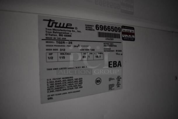 2011 True TG2R-2S Stainless Steel Commercial 2 Door Reach In Cooler w/ Poly Coated Racks on Commercial Casters. 115 Volts, 1 Phase. 51x35x83. Tested and Working! - Image 3 of 6