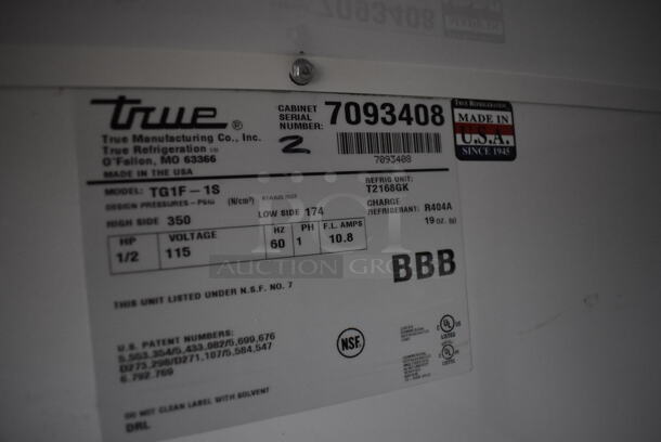 2011 True TG1F-1S Stainless Steel Commercial Single Door Reach In Freezer w/ Poly Coated Racks on Commercial Casters. 115 Volts, 1 Phase. 29x35x83. Tested and Working! - Image 6 of 7