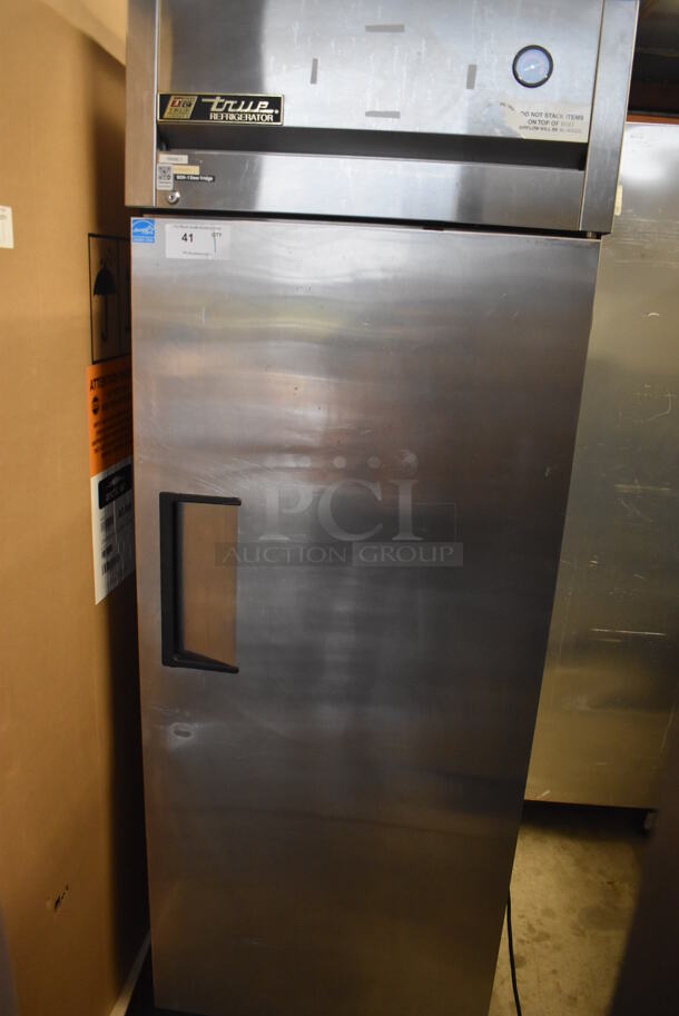 2013 True TG1R-1S ENERGY STAR Stainless Steel Commercial Single Door Reach In Cooler w/ Poly Coated Racks on Commercial Casters. 115 Volts, 1 Phase. 29x35x83. Tested and Working! - Image 3 of 7