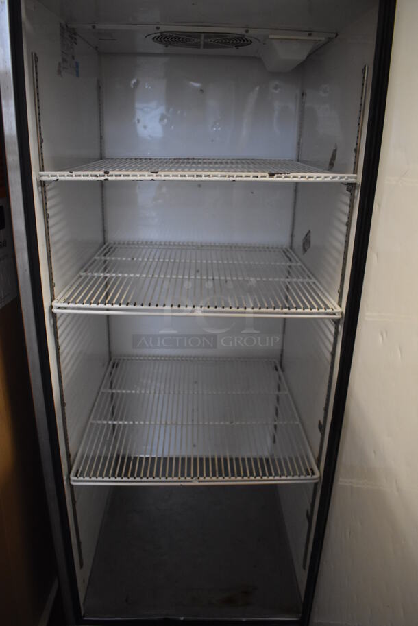 2013 True TG1R-1S ENERGY STAR Stainless Steel Commercial Single Door Reach In Cooler w/ Poly Coated Racks on Commercial Casters. 115 Volts, 1 Phase. 29x35x83. Tested and Working! - Image 5 of 7