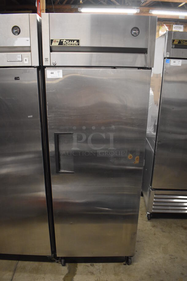 2011 True TG1F-1S Stainless Steel Commercial Single Door Reach In Freezer w/ Poly Coated Racks on Commercial Casters. 115 Volts, 1 Phase. 29x35x83. Tested and Working! - Image 1 of 5
