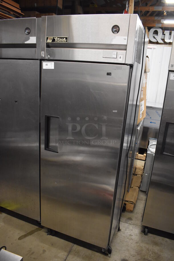 True TG1F-1S Stainless Steel Commercial Single Door Reach In Freezer w/ Poly Coated Racks on Commercial Casters. 115 Volts, 1 Phase. 29x35x83. Tested and Working! - Image 2 of 6