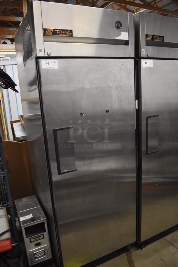 True TG1F-1S Stainless Steel Commercial Single Door Reach In Freezer w/ Poly Coated Racks on Commercial Casters. 115 Volts, 1 Phase. 29x35x83. Tested and Working! - Image 2 of 6