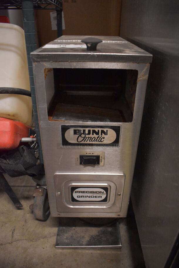 Bunn G9 Stainless Steel Commercial Countertop Coffee Bean Grinder. 120 Volts, 1 Phase. 8x18x22. Tested and Working!