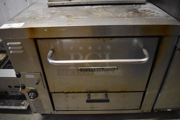 Bakers Pride Stainless Steel Commercial Natural Gas Powered Single Deck Pizza Oven. 33x32x42