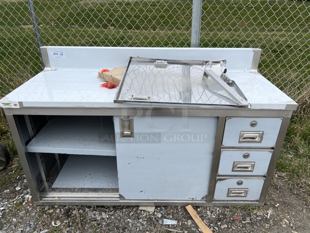 BRAND NEW SCRATCH AND DENT! Regency 600EBTB2460R Stainless Steel Counter w/ 3 Drawers, Under Shelf and Back Splash. 60x24x40 - Image 1 of 5