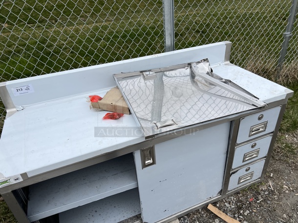 BRAND NEW SCRATCH AND DENT! Regency 600EBTB2460R Stainless Steel Counter w/ 3 Drawers, Under Shelf and Back Splash. 60x24x40 - Image 5 of 5