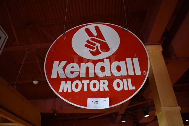 Metal Kendall Motor Oil Sign. BUYER MUST REMOVE. (Dining Room)