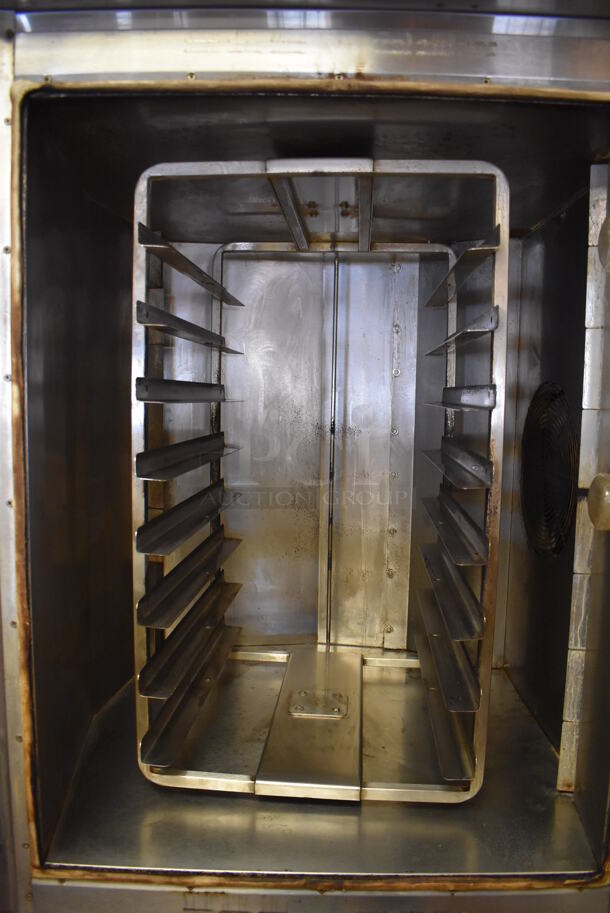 Baxter OV300G Stainless Steel Commercial Floor Style Natural Gas Powered Mini Rotating Rack Oven w/ Lower 2 Door Proofer Cabinet on Commercial Casters. Proofer Needs a New Circuit Board. Oven Was In Working Condition When Restaurant Closed. BUYER MUST REMOVE. (Front Kitchen) - Image 6 of 12