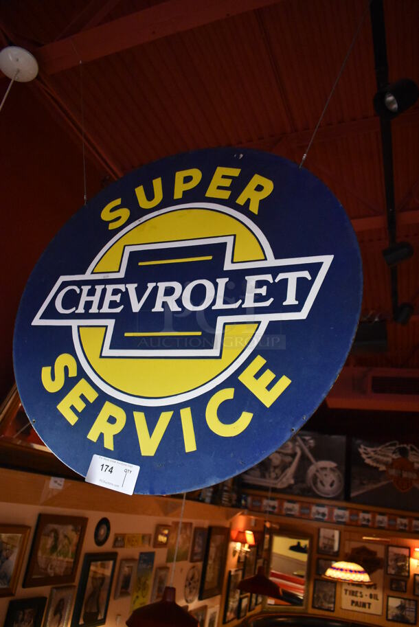 Metal Super Chevrolet Service Sign. BUYER MUST REMOVE. (Dining Room) - Image 2 of 3