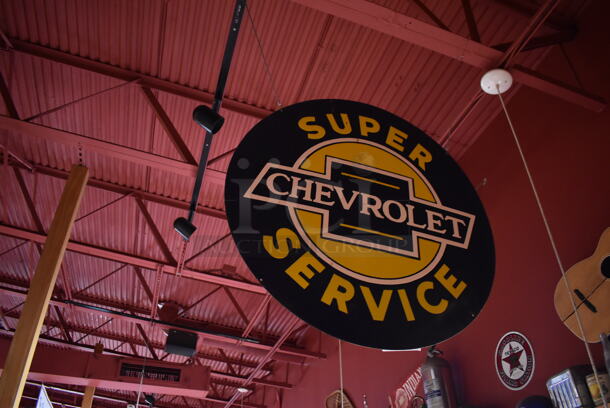 Metal Super Chevrolet Service Sign. BUYER MUST REMOVE. (Dining Room) - Image 3 of 3