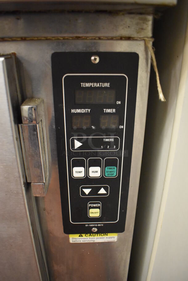 Baxter OV300G Stainless Steel Commercial Floor Style Natural Gas Powered Mini Rotating Rack Oven w/ Lower 2 Door Proofer Cabinet on Commercial Casters. Proofer Needs a New Circuit Board. Oven Was In Working Condition When Restaurant Closed. BUYER MUST REMOVE. (Front Kitchen) - Image 10 of 12