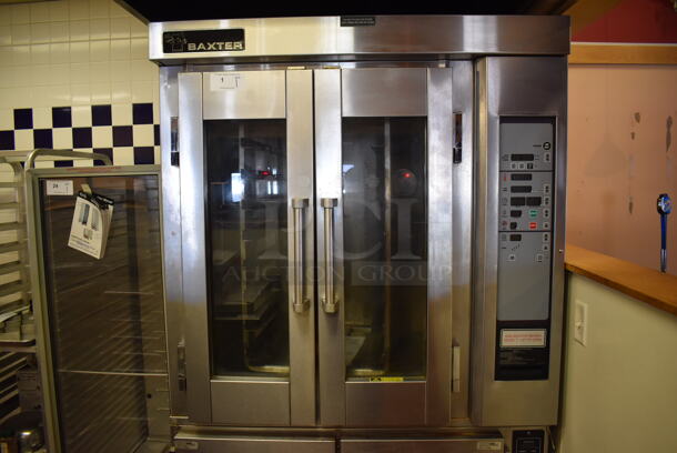 Baxter OV300G Stainless Steel Commercial Floor Style Natural Gas Powered Mini Rotating Rack Oven w/ Lower 2 Door Proofer Cabinet on Commercial Casters. Proofer Needs a New Circuit Board. Oven Was In Working Condition When Restaurant Closed. BUYER MUST REMOVE. (Front Kitchen) - Image 12 of 12