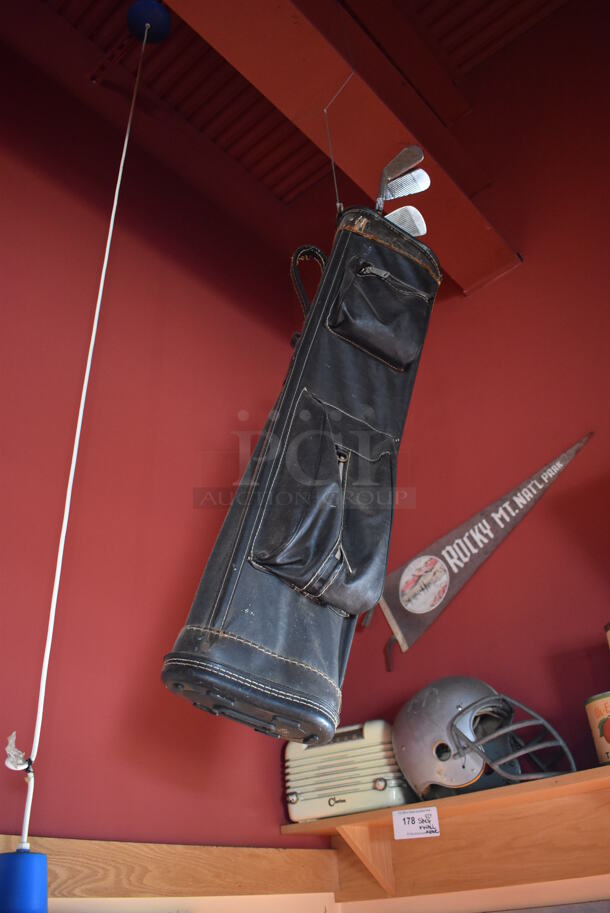 Golf Bag w/ 3 Metal Golf Clubs. BUYER MUST REMOVE. (Dining Room) - Image 1 of 3