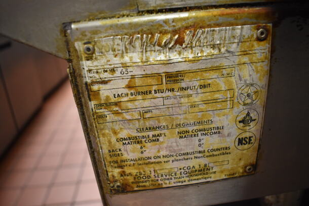 Vulcan Stainless Steel Commercial Countertop Natural Gas Powered Flat Top Griddle on Stainless Steel Equipment Stand w/ Under Shelf and Commercial Casters. Unit Was In Working Condition When Restaurant Closed. BUYER MUST REMOVE. (Front Kitchen) - Image 5 of 8